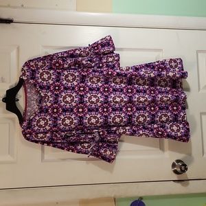 One Step Up girls size 14 3/4 sleeve dress with ruffled sleeves